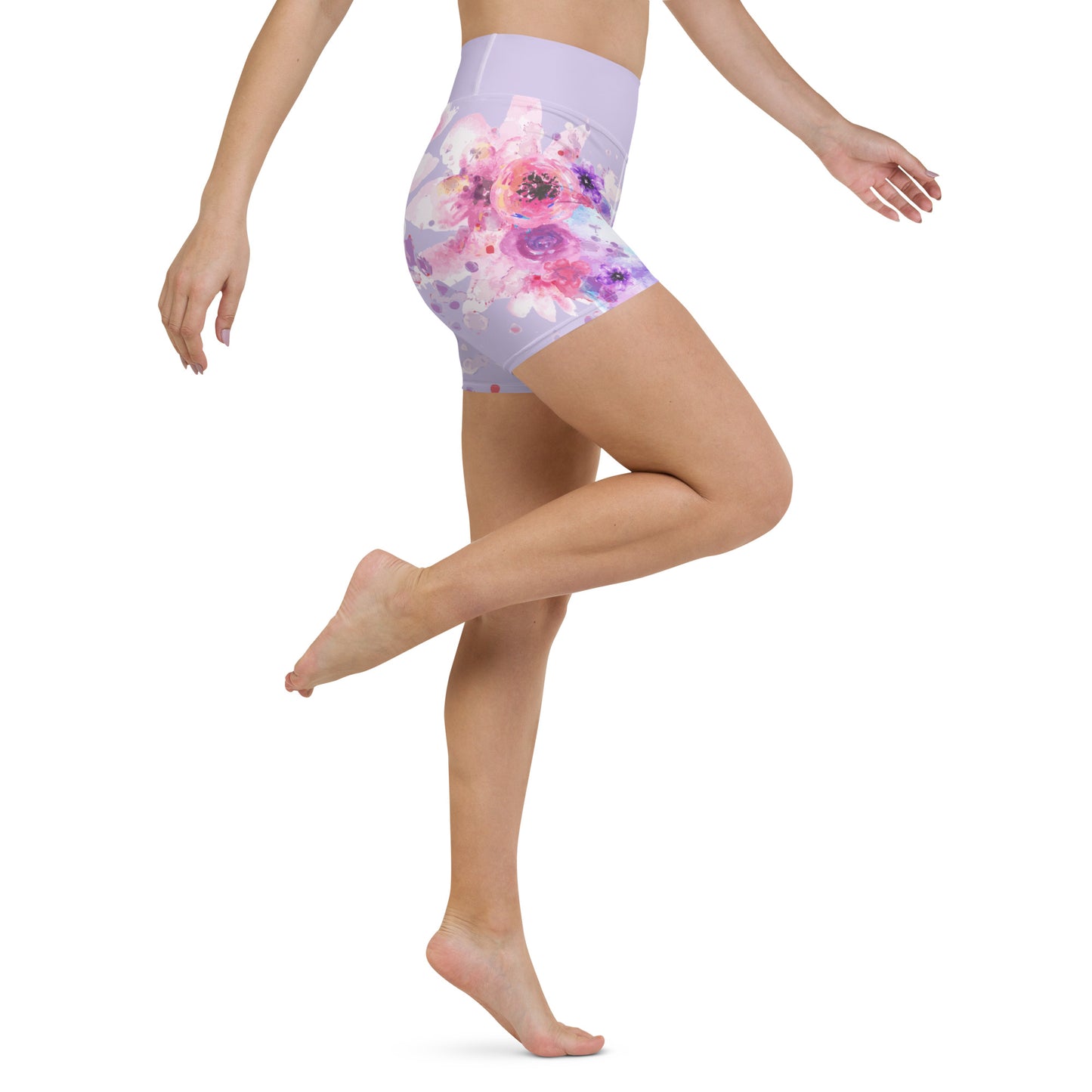 Watercolor Spring Yoga Shorts