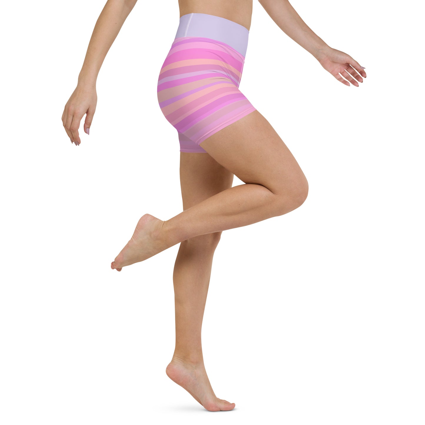 Pastel Pinstripes Yoga Shorts