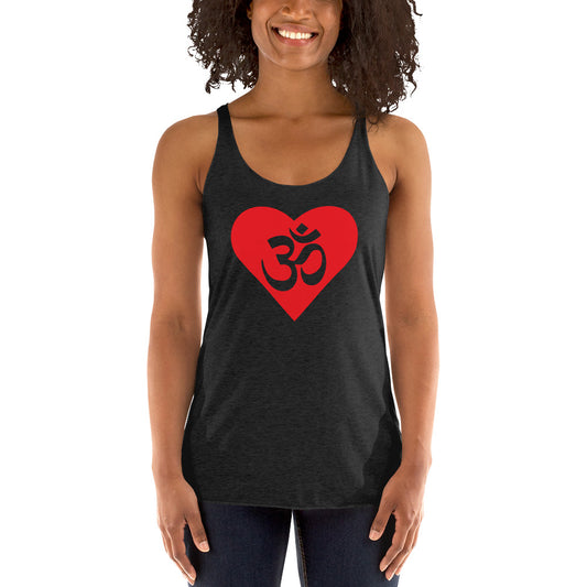 Heart Om Cutout Women's Yoga Racerback Tank