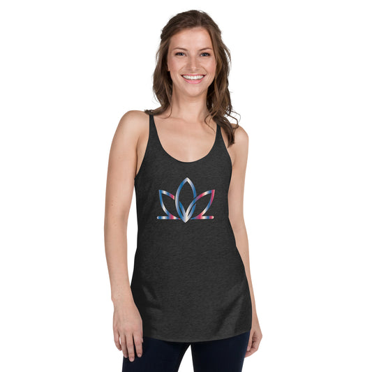 Red White & Blue Lotus Blossom Women's Racerback Tank